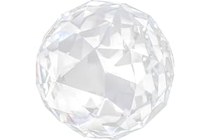 HEEPDD Crystal Glass Gazing Ball, Clear Faceted Prism Ball for Window, Garden, Home Decoration, Rainbow Effect