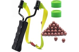 VALYPANOR Premium Zwille Steinschleuder Set Profi Schleuder für Sport und Outdoor Katapult Bundle mit 150 Schleudermunition 3 Gummibänder