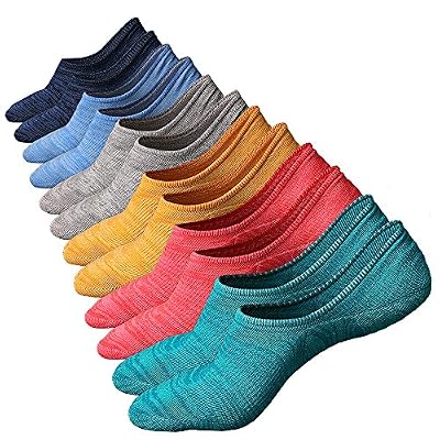 Anliceform Socquettes taille basse pour homme, invisible, antidérapantes en coton peigné chaussettes premium (6 Paires）