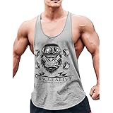 Muscle Alive Uomo Fitness sotto Maglie Sportive Canotta Bodybuilding Palestra Allenarsi Stringer Vest