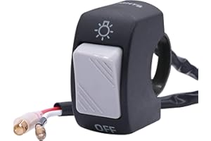 Taiss 12V 7/8″ (22mm) interruttore fari moto Interruttore manubrio moto universale grigio Adatto per la modifica fai-da-te di motociclette, motoslitte, fuoristrada, ecc.F001-H