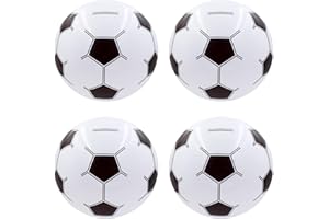 ENJIROR Inflatable Beach Football 15inch 4Pcs for Adult Kids Sports Game Party Birthday Gifts Blow Up Black and White Soccer Ball Soft Thicken Leakproof PVC for Swimming Pool Water Park Plays Summer Supplies