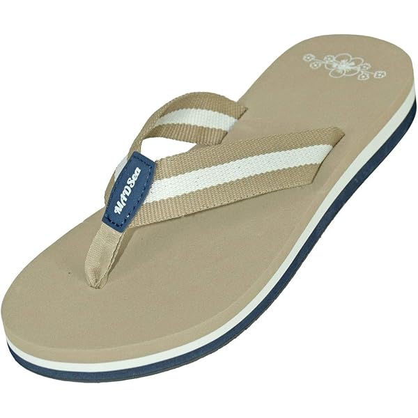 Tongs MADSea Wave Bleu Foncé/ Blanc - Semelle EVA Antidérapante, Confortables Pour Plage, Piscine, Ville
