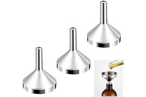 VAYFONI 3PCS Small Funnel Set - Silver Aluminium Mini Funnels - 2.5cm Mouth Diameter - Stainless Steel Funnels for Liquids, Powders, Oils, Perfume & Jam Filling Bottles