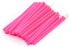 PAITOK Disposable Lip Brushes Wands,200 PCS Lip Applicator Disposable Lipstick Brush Applicator Lip Gloss Concealer Brushes Makeup Tools for Lips Eyes (Rose Red)