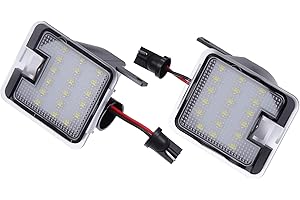 Flydida 2×Pfützenleuchten Lampe unter dem Außenspiegel Weiß LED Umfeldbeleuchtung Spiegel mit Canbus Fehlerfrei Passend für Mondeo MK4 MK5 Focus Mk3 C-Max S-Max Escape Galaxy # 6M2A13550AA 6M2A13550AB