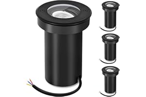 YindaLux 4x Foco led Giratorio para empotrar en el suelo para GU10, IP67 Focos empotrable para suelo redondo, Foco exterior transitable para Camino Patio, Ø11xH15.5cm, Nergo(sin bombilla)