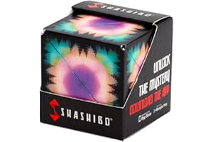 SHASHIBO Shape Shifting Box - Award-Winning, Patented Fidget Cube w/ 36 Rare Earth Magnets - Transforms Into Over 70 Shapes (Moon)