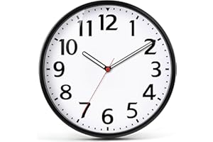 EMITDOOG 9 Inch Wall Clock Battery Operated Silent Non-ticking Wall Clock Modern Quartz Design Decorative Livingroom Bedroom Indoor Kitchen Office