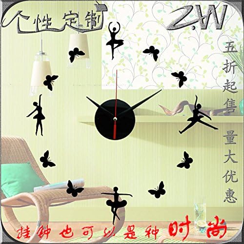 JJD Butterfly Fei Fei Acrylicdiywall Clock Creative Study Living Room Clocks Wall Clock, 12Inch,Black