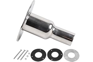 Aramox a Través del Casco de Escape de Acero Inoxidable a Través del Casco del Tubo de Escape Socket 24mm OD para Calentador Diésel Camión Marino (Derecho)