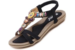 Acfoda Sandalias Mujer Verano Planas Casual Chanclas Bohemio Sandalias de Playa Cómodas Zapatos
