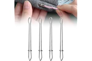 GMTEO DIY Rope Threader Clip, Einfädler Tweezer, Elastische Kordel Stahl Einfädler, Einfädler Tweezer Werkzeug, Elastikband Einfädelhilfe Haushalt, Elastische Kordel Durchziehnadeln (4 Stück)