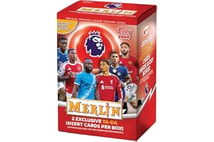 Topps Merlin Premier League 2026 - Fördelslåda | 4 kort per förpackning, 7 förpackningar per låda, med 1 numrerat parallellko