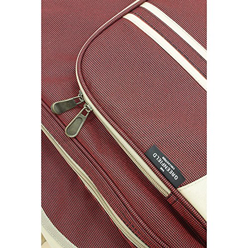 The Greenfield Collection BPS4RDH Super Deluxe vier Personen luxus Picknick Rucksack, weinrot - 5