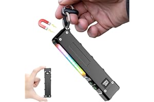 Relybo Torcia LED Potente Professionale 1,000,000 Lumens, 2 Interruttori & 9 Modalità (con UV 395 nm) Torcia LED Ricaricabile, Torcia Potente Tattica Luce Laterale COB, Clip, Per Uso Esterno Emergenza