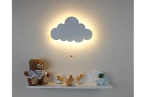 MARCO PAUL INTERIORS Marco Paul Veilleuse murale en bois en forme de montgolfière Bleu/blanc