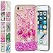 Produktbild E-Mandala Apple iPhone 7 Plus 8 Plus Hülle Glitzer Flüssig Liquid Cover Handyhülle Schutzhülle Transparent mit Muster Durchsichtig Tasche Silikon - Roter Flamingo