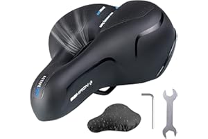 YHJXLY Sillín de bicicleta, sillín de bicicleta para hombre y mujer, suave, amortiguador de golpes, transpirable, asiento de gel para bicicleta, amortiguador de golpes, espuma viscoelástica con cubierta