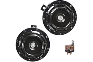 GAMPRO Car Horn Kit 12V 135db Super Loud High Tone and Low Tone Metal Twin Horn Kit with Bracket for Cars Trucks SUVs RVs Vans Motorcycles Off road Boats(Black)