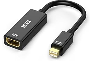 ICZI Adaptateur Mini DisplayPort HDMI 4K 30HZ, Compatible pour MacBook Air/Pro, Microsoft Surface Pro/Dock, Moniteur,projecteur, Noir