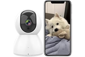 ANTELA Telecamera IP Wi-Fi Supporto per Wi-Fi 2,4GHz & 5GHz, da Interno con Movimento PTZ 355°/90°, Audio a 2 vie e Visione Notturna IR. Rilevamento del Movimento e Compatibilità con Alexa & Google Home