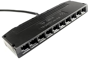 10-vägs adapter LED mini svart, 10 cm anslutningskabel