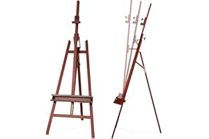 VISWIN Cavalletto ad A Inclinabile, Cavalletto da Studio Regolabile in Legno di Faggio 165-226cm con Vassoio, Cavalletto Stabile Dipingere per Adulti, Artisti, Studenti