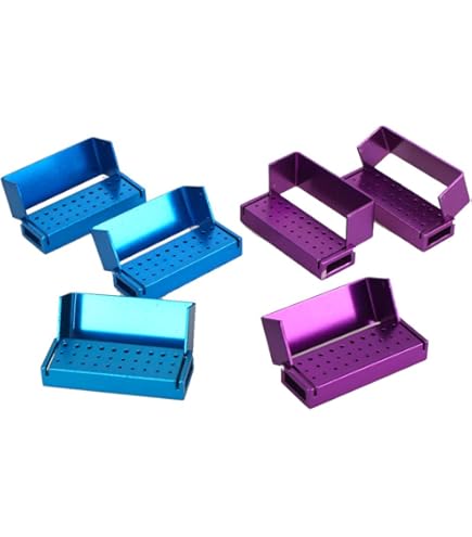 30-Hole Dental Bur Holder With Cover - Magnetic Bur Block Organizer For Disinfection