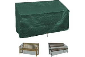 RICHIE Garden Bench Covers Waterproof, Outdoor Patio Bench Cover 2 seater, Garden seat cover 134x66x63/89cm, Bench Covers with Drawstring, Anti-UV Wind Waterproof Polyethylene Furniture Cover, Green
