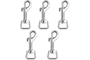 GZXYUAN 5 Pcs Lobster Clasps Metal Swivel Bolt Snap Swivel Snap Hooks Heavy Duty Swivel Trigger Hooks Clips Dog Lead Clip Clasp for Dog Leashes Camping Hiking Keyring