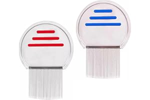 YIHECWY 2Pcs Lice Comb Stainless Steel Reusable Metal Double Sided Nit Comb Long Teeth Nit Free Comb Flakes Head Lice Combs for Boy Girl Pets Head Lice Treatment