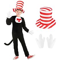 AUYAO Children's Dr. Seuss Cat in the Hat Costume - 3 Pcs Crazy ...