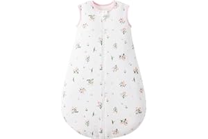 Duomiaomiao Baby Sleeping Bag Winter 2.5 Tog Sleeping Bag 6-18 months 100% Cotton Baby Wearable Blanket for Newborn, Flower