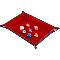 SIQUK 2 Plateaux à Dés Dragon Pliable Cuir PU - Tapis Dés DND RPG Noir Et Rouge