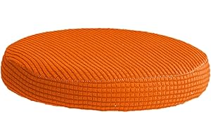 Baoblaze Bar Stool Cover, Luxury Round -Resistant Washable Dustproof Stool Seat Slipcover, Orange