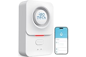 iSo Tech Rilevatore Perdita d'Acqua WiFi(Supporto 2.4G) Nessun Hub Richiesto, Sensore Acqua Wireless Intelligente con TUYA App, Avviso Regolabile 120dB, IP66 Ideale per Cucina Bagno Cantina Lavanderia