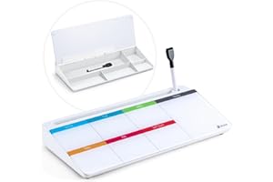 Varhomax Pizarra blanca semanal de cristal de borrado en seco, planificador de listas de tareas para escritorio, calendario con organizador de almacenamiento para el hogar y la oficina, colorido