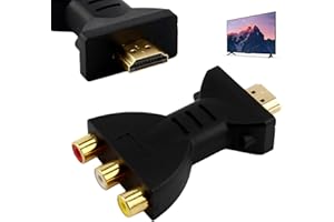 NGUIT HDMI to AV RGB RCA Converter 1080P HDMI to 3 RGB Adapter High Definition Male to Female Cable with Gold Plated Connectors Plug-and-Play Compatible with TV, Laptop, VCR, Camera, DVD