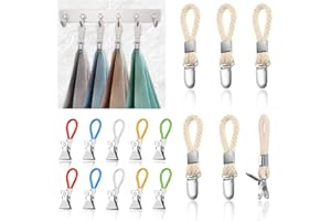 skytowards 16 PCS Pinzas para Toallas Clip de Toalla de Metal Clips para Toallas Antióxido Clips Toalla de Té Clips para Paños de Cocina para Toalla Playa, Ropa, Cocina (Multicolor)
