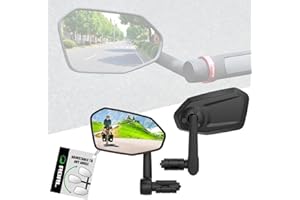 RBRL Specchietto retrovisore per bicicletta: non facile da bloccare, infrangibile e duraturo, regolabile a 360° per e-bike (sinistra + destra)