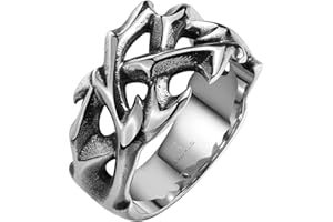 HCMA Vintage aushöhlen Design Edelstahl Dornen Herrenring Paar Ringe für Männer Frauen Cooles nordisches Wikinger Schmuck Geschenk