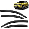 KINGSWAY® Car Accessories XUV 3XO Door Visor Rain Guard Compatible with Mahindra XUV 3XO (Year 2024 Onwards) All Model, Car Side Window Visor Rear Window Wind Deflectors, Black, Set of 4 Pcs