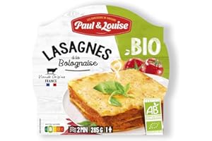 Paul & Louise Lasagne Bolognaise Bio 285g - Prêt en 2 min - 100 % viande origine France - 100% BIO