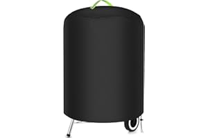 Cirulli Housse Barbecue Exterieur,Bache de Protection Exterieur Ø 76 x 91 cm, Housse plancha Exterieur Tissu Oxford 420D, imperméable, Anti-poussière et Anti-UV, Housses Barbecue pour Rond,Noir