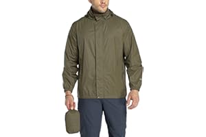 33,000ft Veste de pluie pliable avec capuche rangeable, légère et imperméable, coupe-vent, pour activité en plein air, pour homme