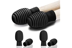 FRIENDA 4 Stücke Trommel Stumm Trommel Dämpfer Silikon Schlegel Stille Trainieren Tipps Schlagzeug Zubehör Stumm Ersatz Musik Instrumente Zubehör (Schwarz)