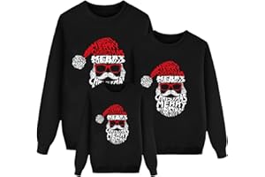 Sunnyuk Weihnachtspullover Familie Set Pullover Ugly Sweatshirt Pulli Familien Outfit Set Rentier Muster Bluse Top Weihnachtspullis Xmas Pulli Herren Damen Kinder Junge Mädchen Pärchen Winterpullover