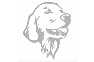 INDIGOS UG Pegatina Coche - Sticker - Auto - JDM - Die Cut - Golden Retriever Decal Car Window Laptop Sticker - Plata - 88mmx109mm
