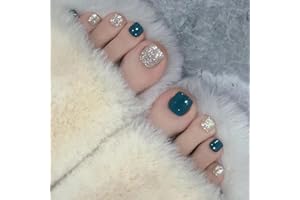 Boloshine 24 szt. sztuczne paznokcie krótkie stopy, francuskie paznokcie pełne zakrycie sztucznych fałszywych palców wskazówki w 12 rozmiarach dla kobiet dziewcząt do zdobienia paznokci DIY Manucure -